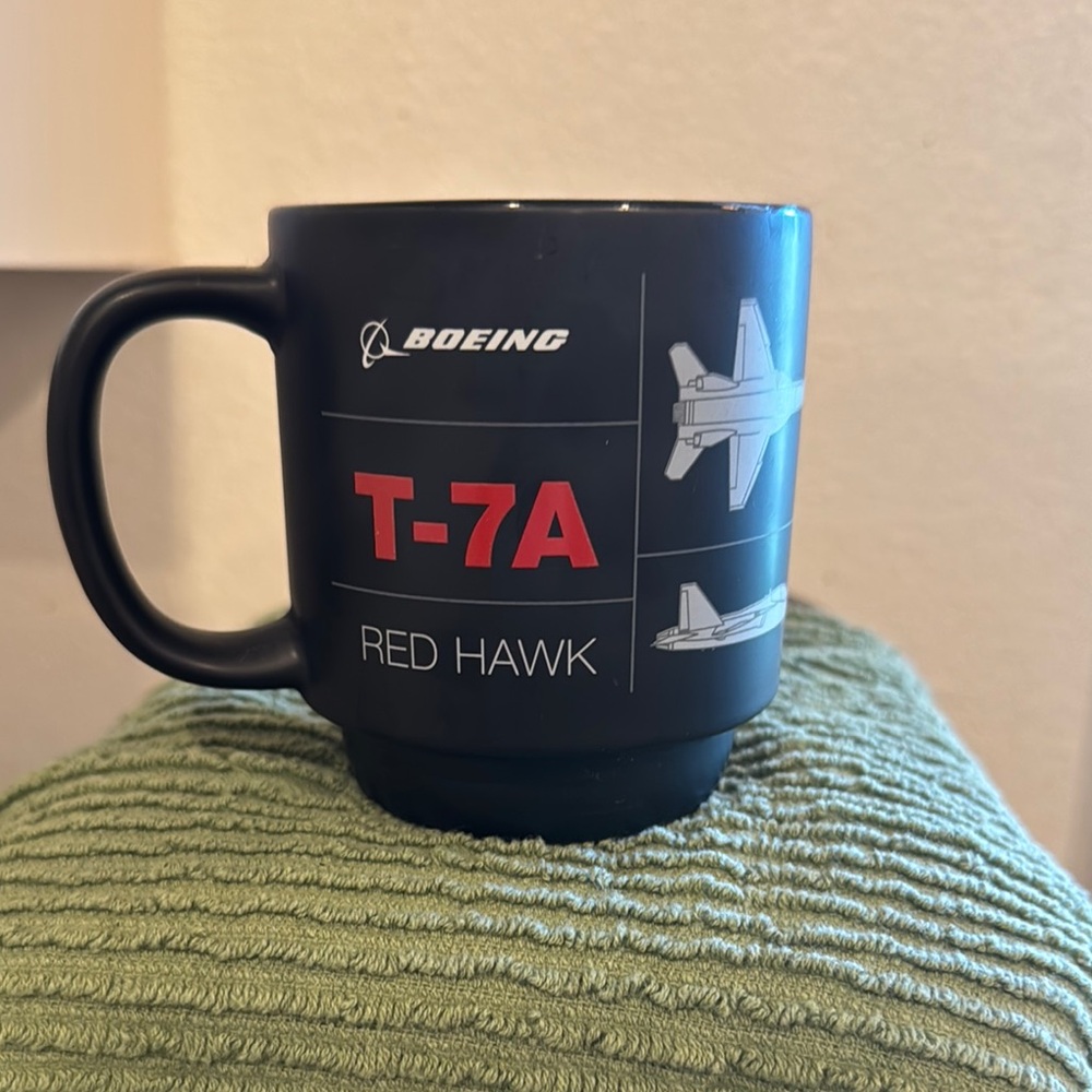 Black Mug with Aircraft Design
